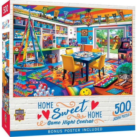 Game Night Central 500 Piece Jigsaw Puzzle | Masterpieces - Jigsaw Puzzles - The Puzzle Center