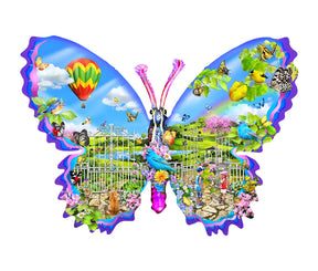 Garden Butterfly 1000 Piece Shaped Puzzle by SunsOut Puzzles - SunsOut - Jigsaw Puzzles - The Puzzle Center - 