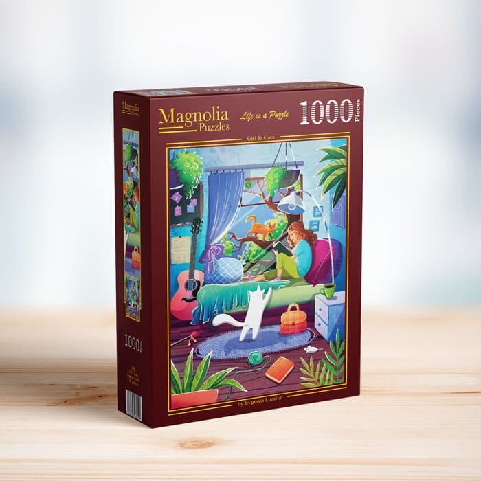Pre-Order - Girl & Cats 1000 Piece Jigsaw Puzzle | Magnolia