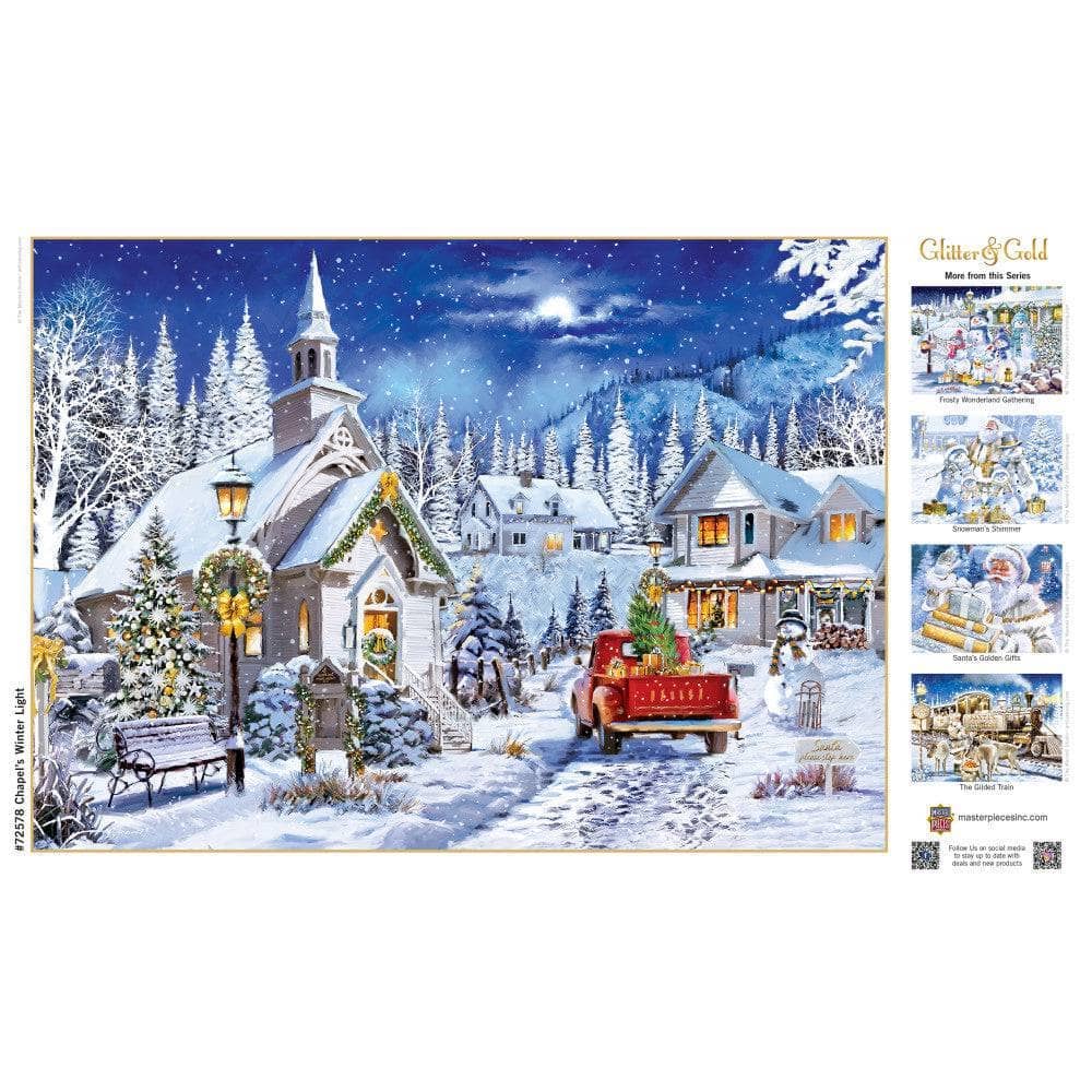 Glitter & Gold - Chapel's Winter Light 1000 Piece Jigsaw Puzzle | Masterpieces Puzzles - Jigsaw Puzzles - The Puzzle Center
