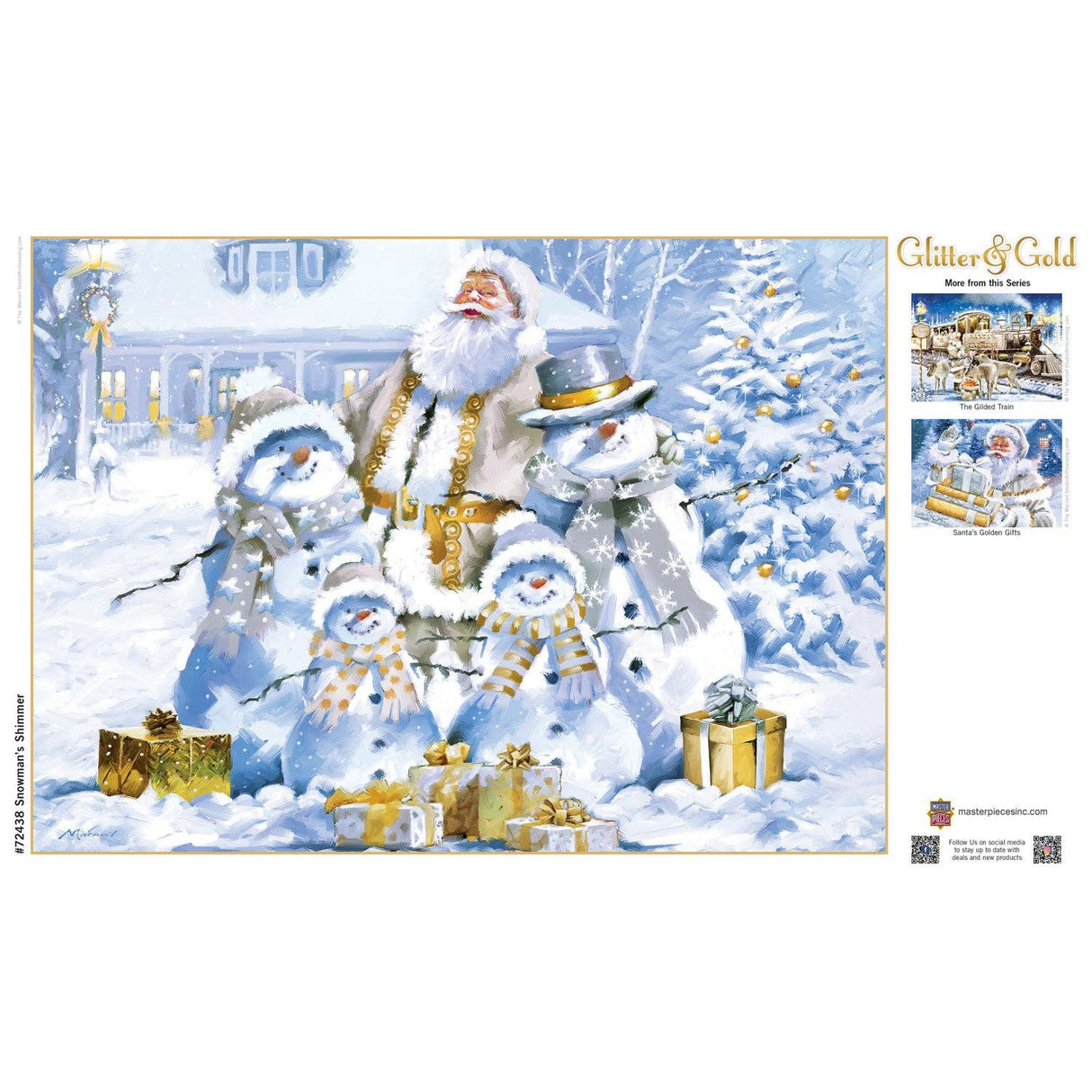 Glitter & Gold - Snowman's Shimmer 1000 Piece Jigsaw Puzzle | Masterpieces Puzzles - Jigsaw Puzzles - The Puzzle Center