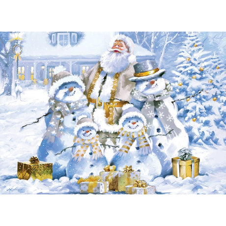Glitter & Gold - Snowman's Shimmer 1000 Piece Jigsaw Puzzle | Masterpieces Puzzles - Jigsaw Puzzles - The Puzzle Center
