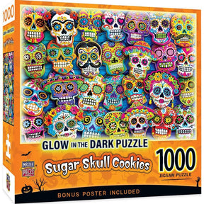 Glow in the Dark - Sugar Skull Cookies 1000 Piece Jigsaw Puzzle | Masterpieces Puzzles - Jigsaw Puzzles - The Puzzle Center