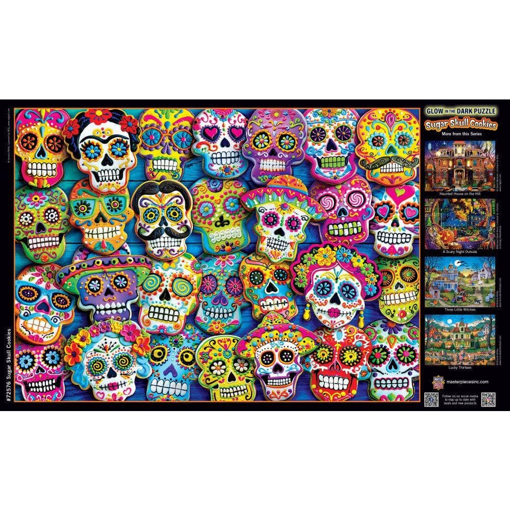 Glow in the Dark - Sugar Skull Cookies 1000 Piece Jigsaw Puzzle | Masterpieces Puzzles - Jigsaw Puzzles - The Puzzle Center