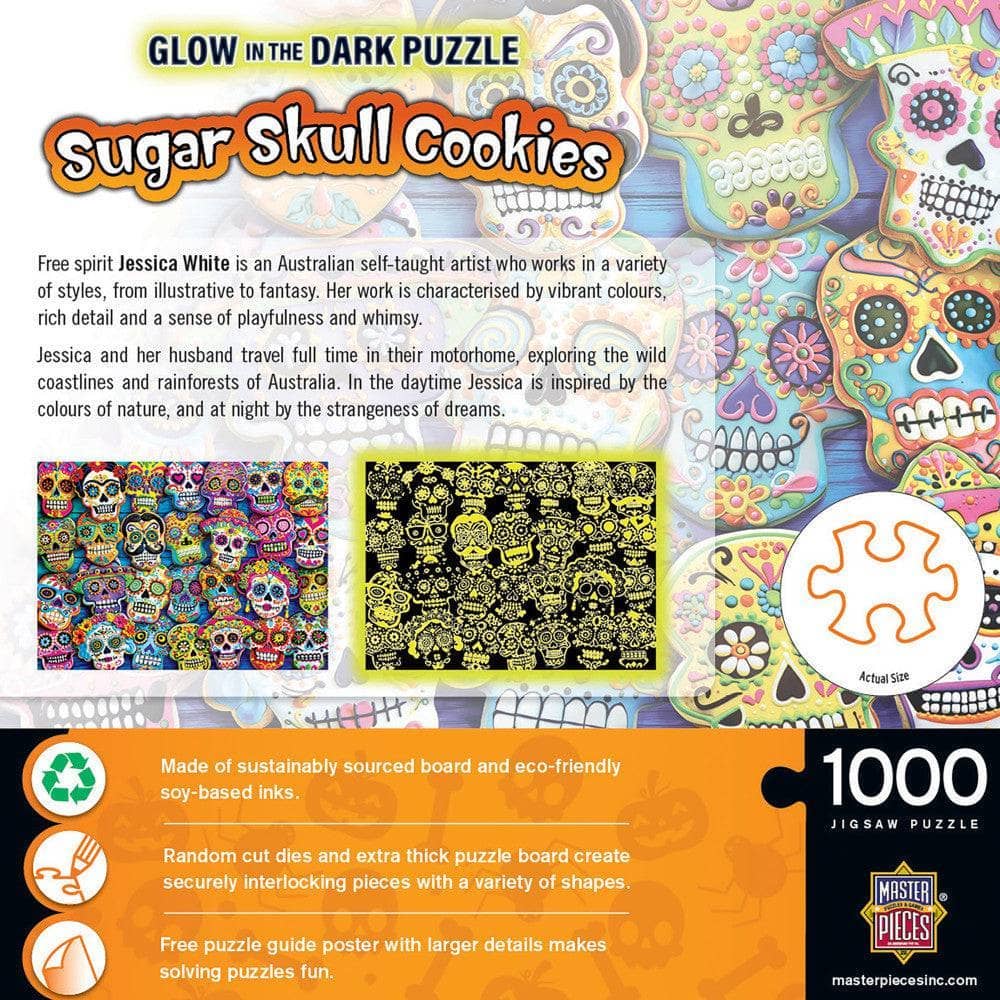 Glow in the Dark - Sugar Skull Cookies 1000 Piece Jigsaw Puzzle | Masterpieces Puzzles - Jigsaw Puzzles - The Puzzle Center