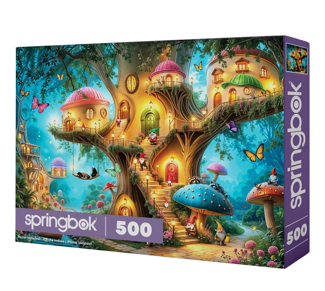 Gnome Treehouse Village 500 Piece Jigsaw Puzzle | Springbok Puzzles - Jigsaw Puzzles - The Puzzle Center