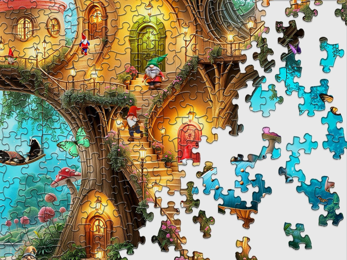 Gnome Treehouse Village 500 Piece Jigsaw Puzzle | Springbok Puzzles - Jigsaw Puzzles - The Puzzle Center