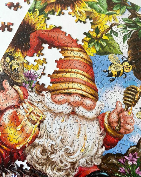 Gnome Worries Bee Happy 1000 Piece Jigsaw Puzzle by Springbok Puzzles - Springbok Puzzles - Jigsaw Puzzles - The Puzzle Center