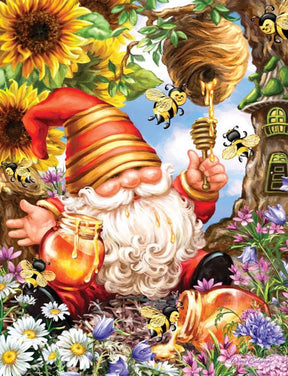 Gnome Worries Bee Happy 1000 Piece Jigsaw Puzzle by Springbok Puzzles - Springbok Puzzles - Jigsaw Puzzles - The Puzzle Center