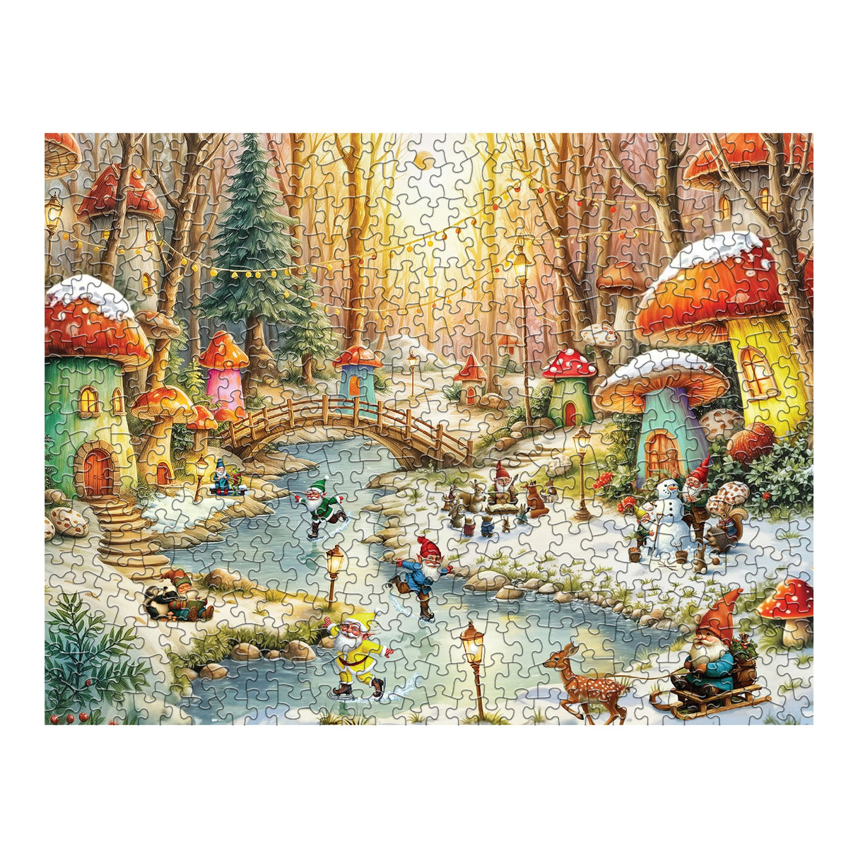 Gnomeland In Winter 500 Piece Jigsaw Puzzle | Springbok Puzzles