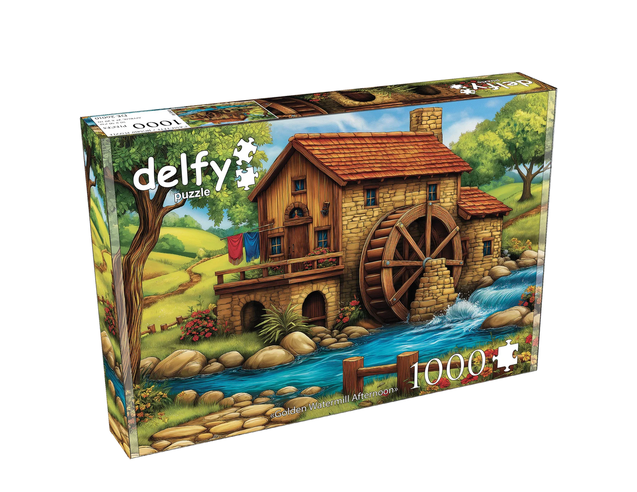 Golden Watermill Afternoon 1000 Piece Jigsaw Puzzle | Delfy Puzzles - Jigsaw Puzzles - The Puzzle Center