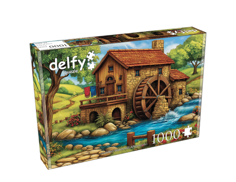 Golden Watermill Afternoon 1000 Piece Jigsaw Puzzle | Delfy Puzzles - Jigsaw Puzzles - The Puzzle Center