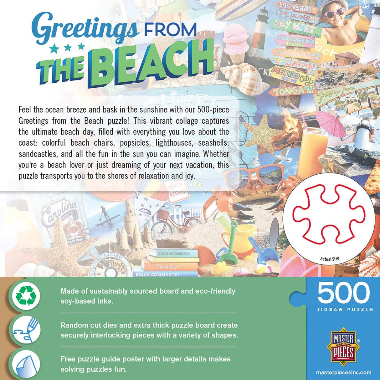 Greetings From the Beach 500 Piece Jigsaw Puzzle | Masterpieces Puzzles - Masterpieces Puzzles - Jigsaw Puzzles - The Puzzle Center