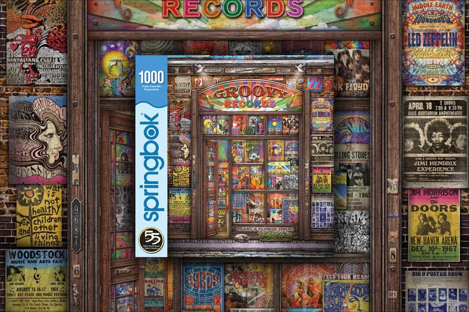 Groovy Records 1000 Piece Puzzle by Springbok – Classic Rock