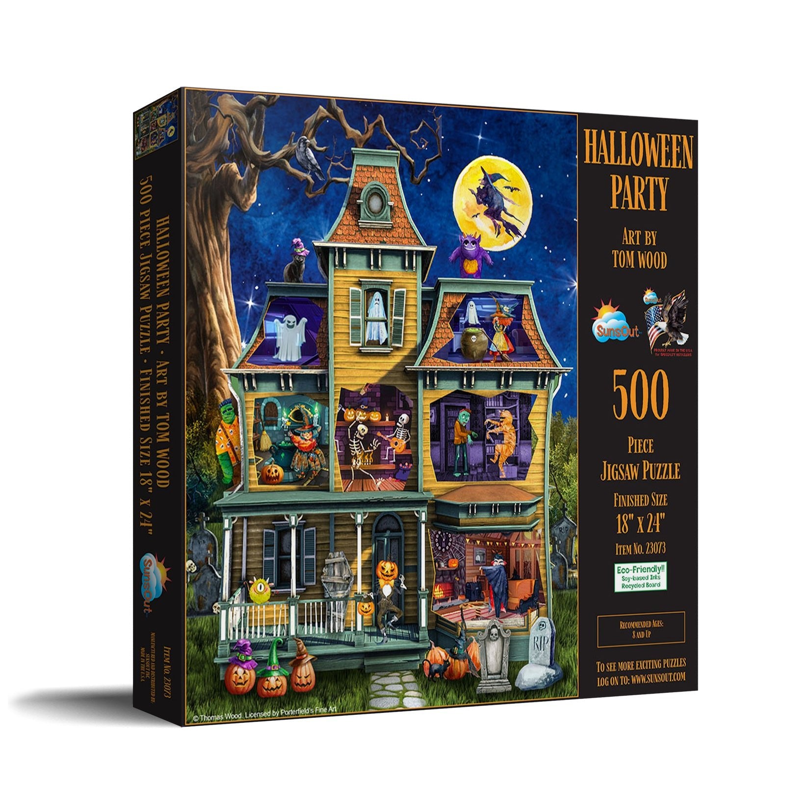 【HALLOWEEN　Party♪】✦BLACKハウス✦家具＆小物など全て付き♡ Halloween Party 500 Piece Puzzle, SunsOut – The Puzzle Center