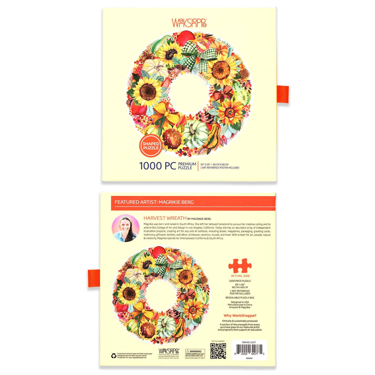 Harvest Wreath 1000 Piece Round Jigsaw Puzzle | WerkShoppe - Jigsaw Puzzle - The Puzzle Center