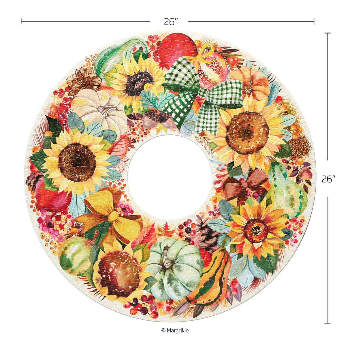 Harvest Wreath 1000 Piece Round Jigsaw Puzzle | WerkShoppe - Jigsaw Puzzle - The Puzzle Center