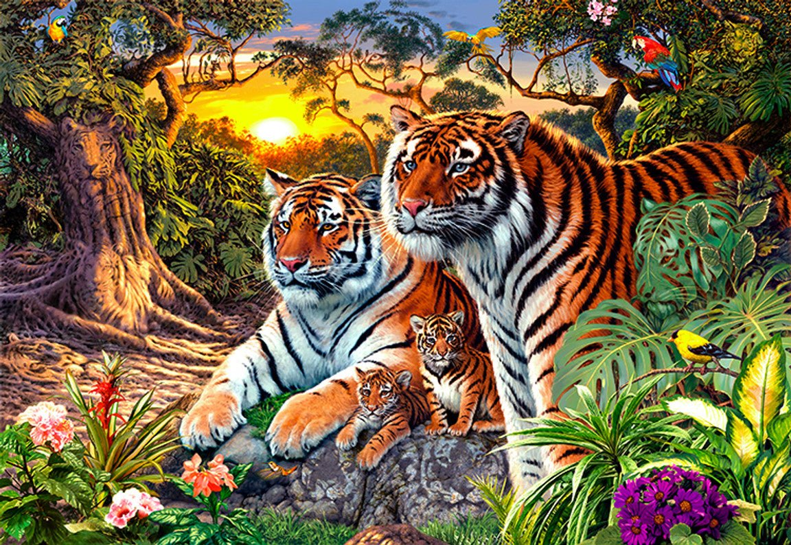 Hidden Tigers 400 Piece Jigsaw Puzzle by Springbok Puzzles - Springbok Puzzles - Jigsaw Puzzles - The Puzzle Center