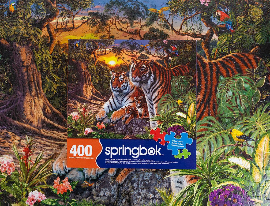 Hidden Tigers 400 Piece Jigsaw Puzzle by Springbok Puzzles - Springbok Puzzles - Jigsaw Puzzles - The Puzzle Center