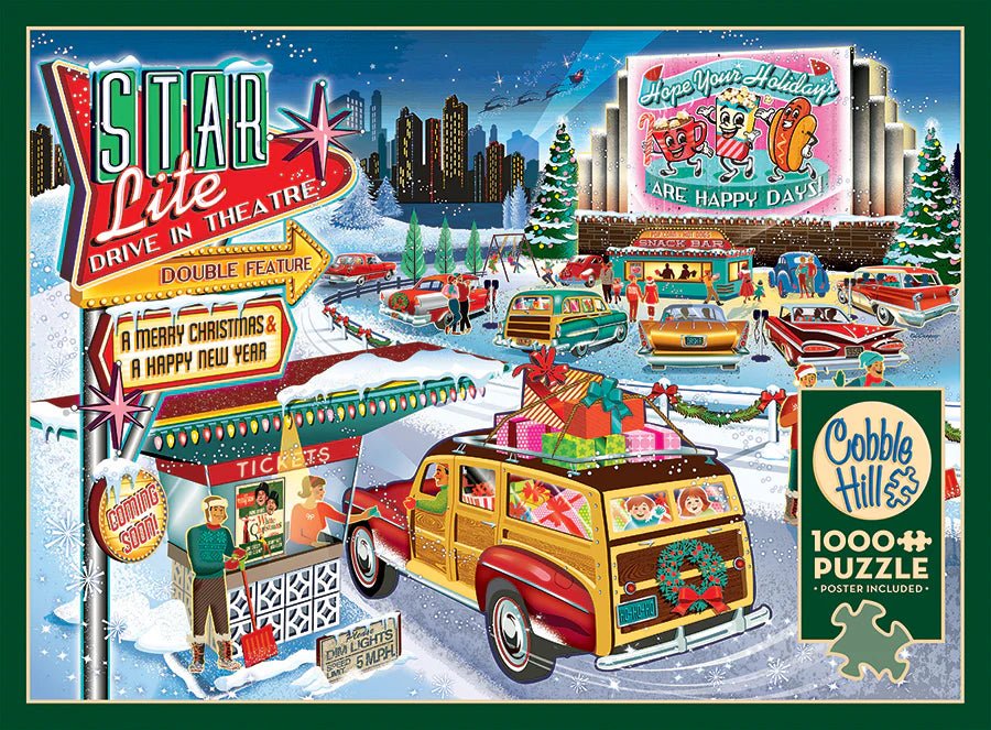 Cobble Hill 1000 Teile Puzzle „Holiday Hustle“ – Inkl. Poster, Made In USA