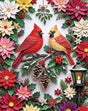 Holiday Paper Cardinals 1000 Piece Jigsaw Puzzle | Springbok Puzzles - Jigsaw Puzzles - The Puzzle Center