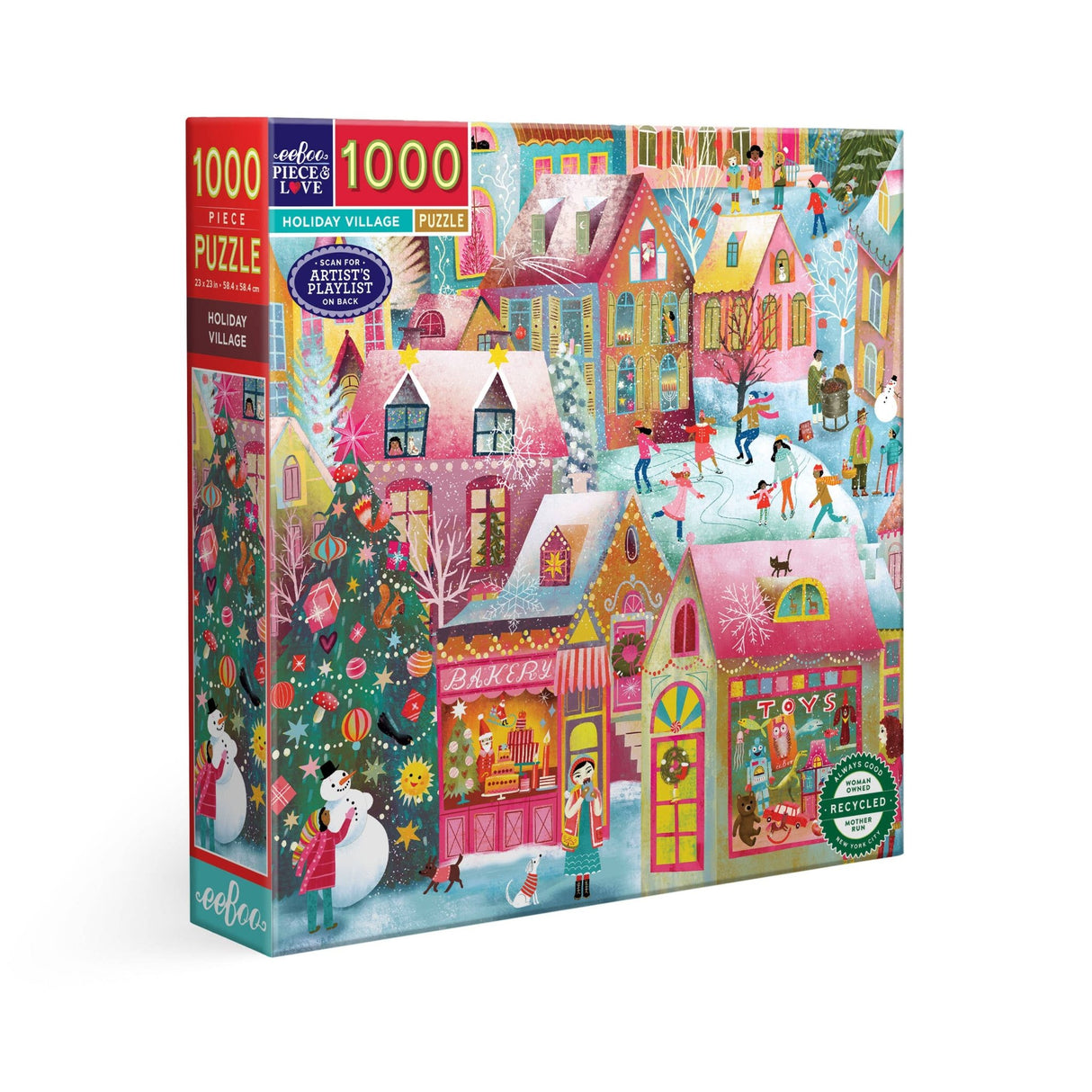 Holiday Village 1000 Piece Jigsaw Puzzle | eeBoo - Jigsaw Puzzles - The Puzzle Center