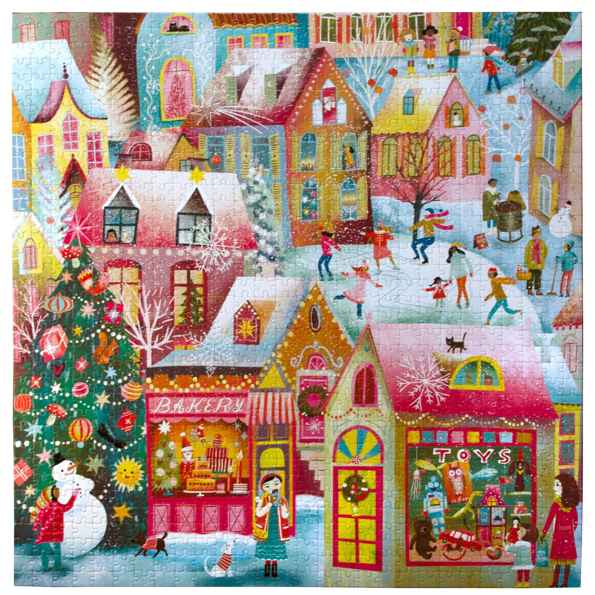 Holiday Village 1000 Piece Jigsaw Puzzle | eeBoo - Jigsaw Puzzles - The Puzzle Center