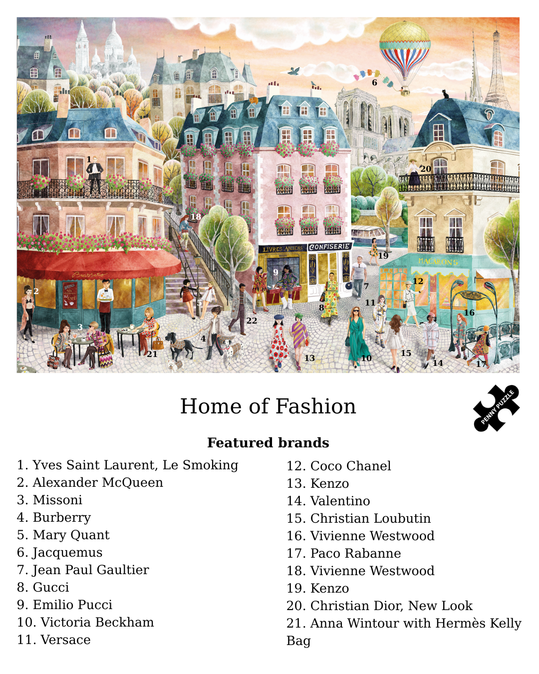 Home of Fashion 1000 Piece Jigsaw Puzzle | Penny Puzzle - Jigsaw Puzzles - The Puzzle Center