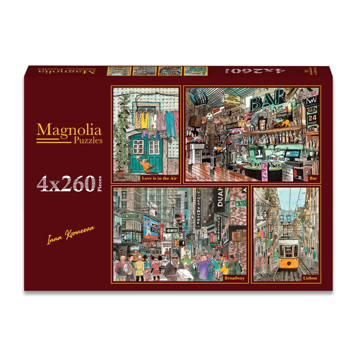 Inna Korneeva 4 x 260 Pieces Jigsaw Puzzles | Magnolia - Jigsaw Puzzles - The Puzzle Center
