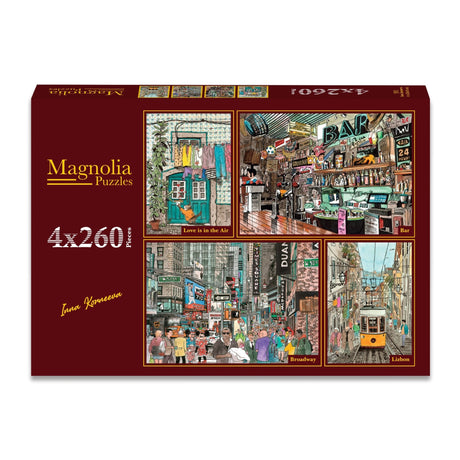 Inna Korneeva 4 x 260 Pieces Jigsaw Puzzles | Magnolia - Jigsaw Puzzles - The Puzzle Center
