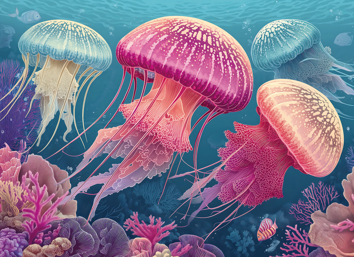 Jellyfish Bloom 1000 Piece Jigsaw Puzzle | Final Piece Puzzles - Jigsaw Puzzles - The Puzzle Center