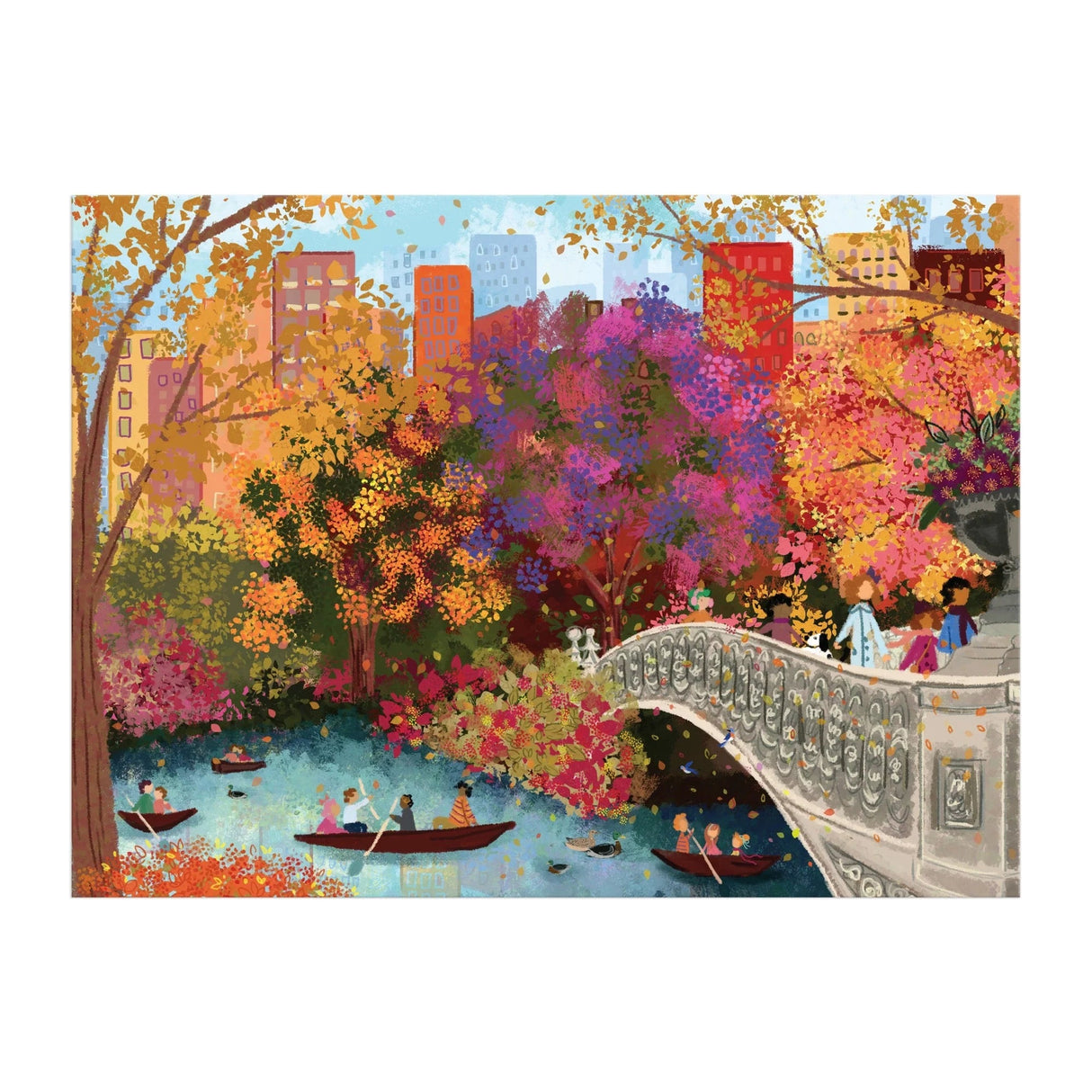 Joy Laforme Autumn on Bow Bridge 1000 Piece Jigsaw Puzzle | Galison - Jigsaw Puzzles - The Puzzle Center