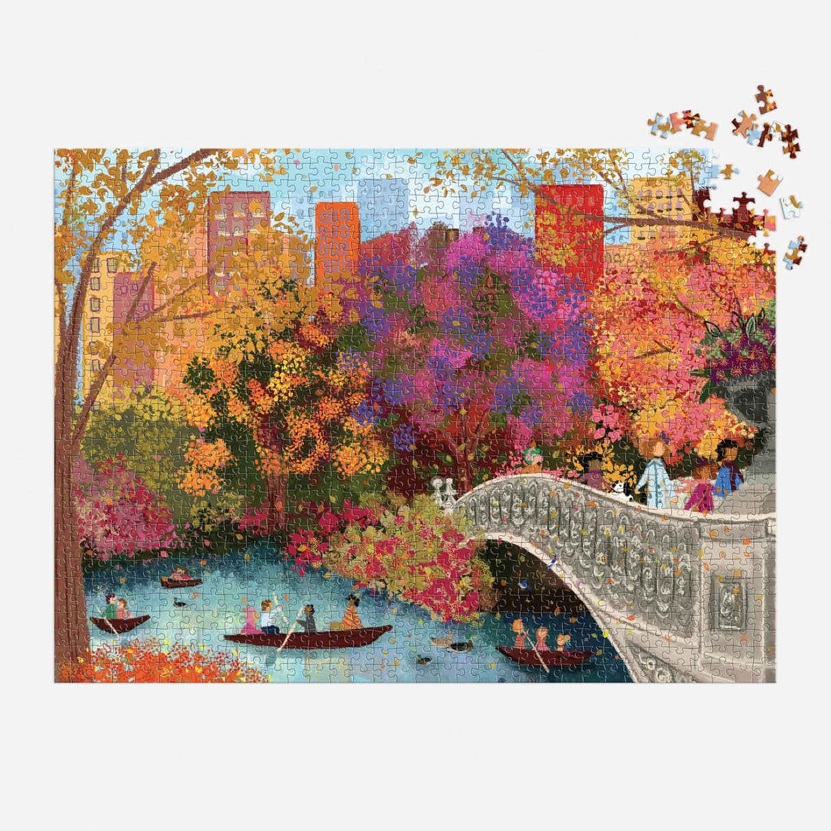 Joy Laforme Autumn on Bow Bridge 1000 Piece Jigsaw Puzzle | Galison - Jigsaw Puzzles - The Puzzle Center
