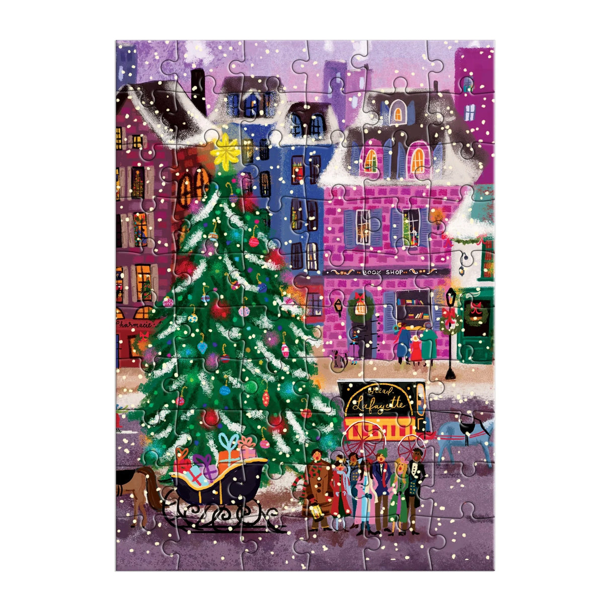 Joy Laforme Christmas Square  60 Piece Greeting Card Puzzle | Galison
