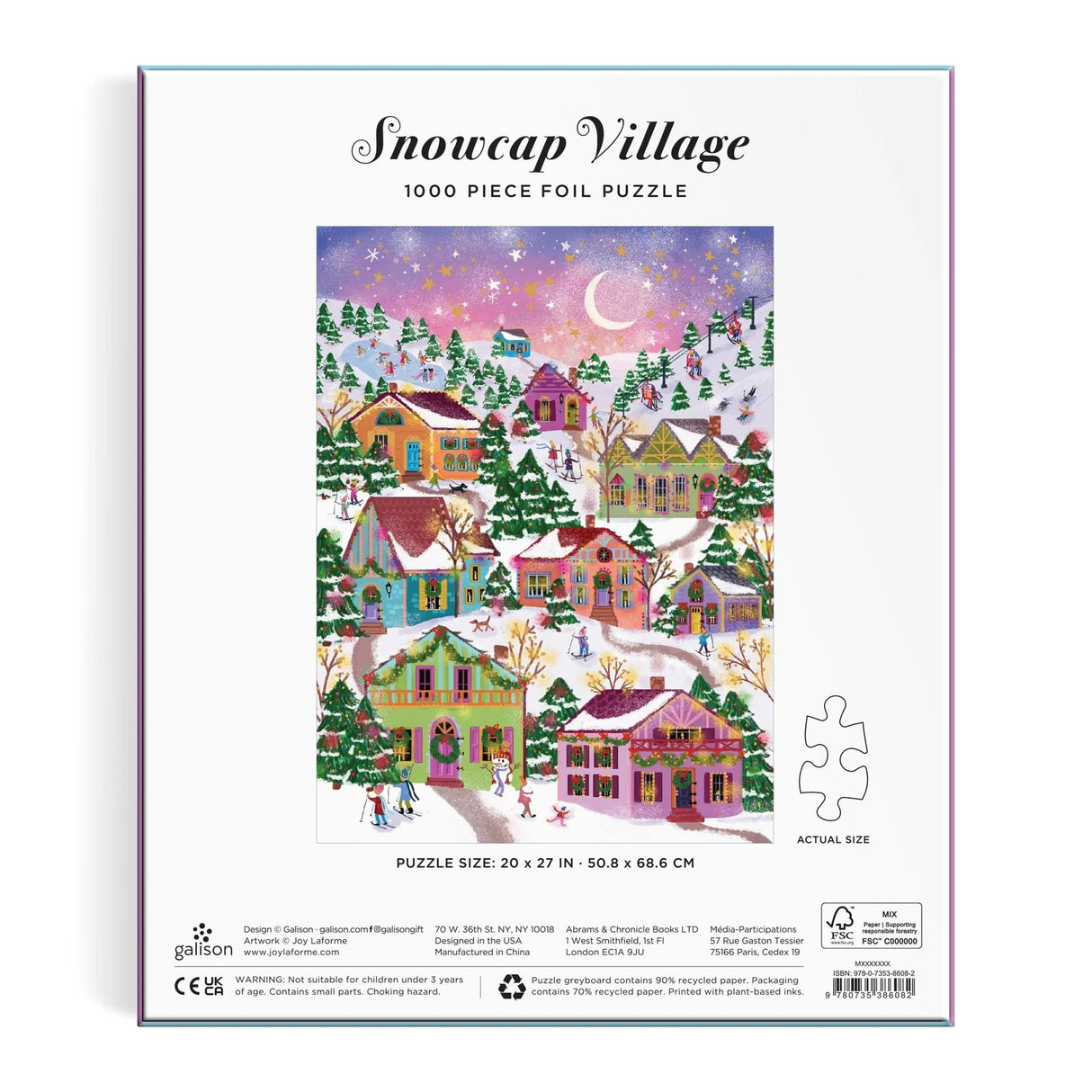 Joy Laforme Snowcap Village 1000 Piece Foil Jigsaw Puzzle | Galison - Jigsaw Puzzles - The Puzzle Center