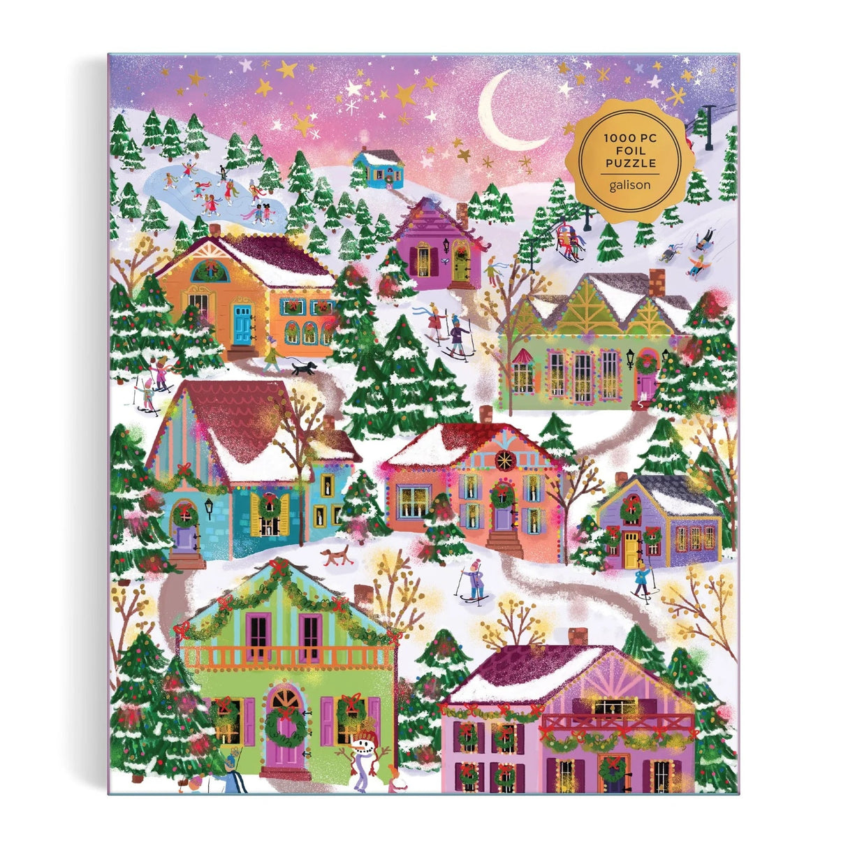 Joy Laforme Snowcap Village 1000 Piece Foil Jigsaw Puzzle | Galison - Jigsaw Puzzles - The Puzzle Center