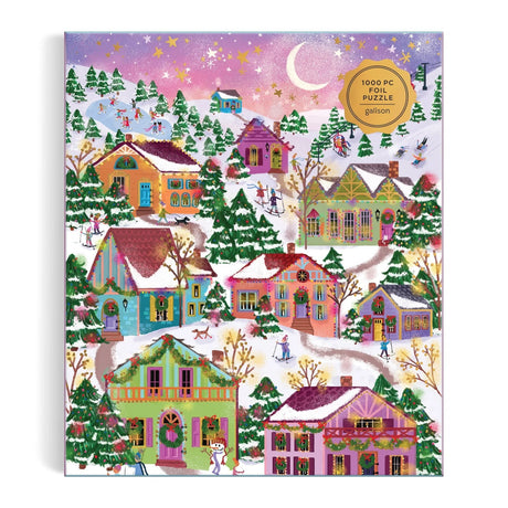 Joy Laforme Snowcap Village 1000 Piece Foil Jigsaw Puzzle | Galison - Jigsaw Puzzles - The Puzzle Center