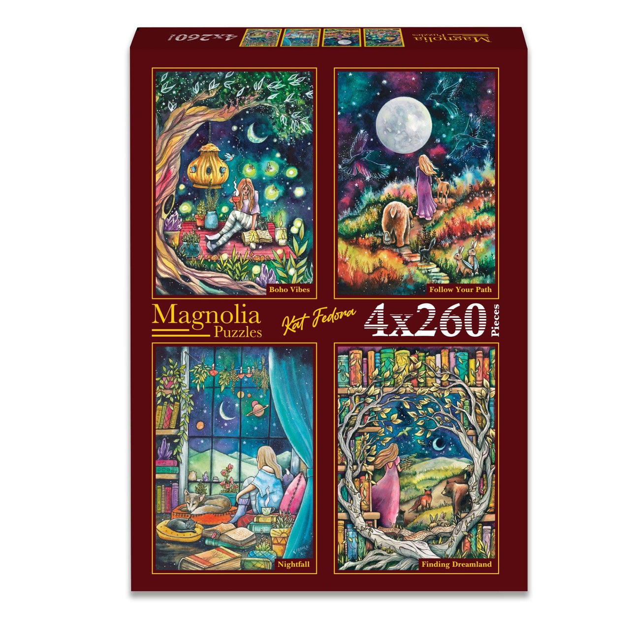 Kat Fedora (1) 4 x 260 Pieces Jigsaw Puzzles | Magnolia - Jigsaw Puzzles - The Puzzle Center