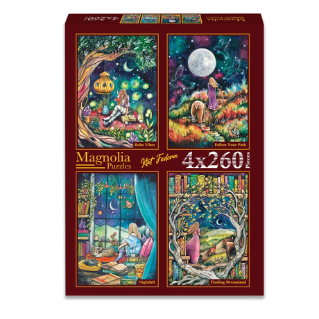 Kat Fedora (1) 4 x 260 Pieces Jigsaw Puzzles | Magnolia - Jigsaw Puzzles - The Puzzle Center