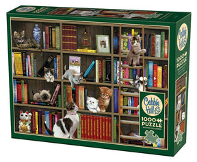 Kitty Librarians 1000 Piece Puzzle by Cobble Hill Puzzles - Cobble Hill Puzzles - Jigsaw Puzzles - The Puzzle Center