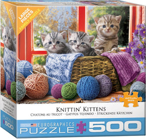 Knittin' Kittens 500 Piece Jigsaw Puzzle by Eurographics - Eurographics - Jigsaw Puzzles - The Puzzle Center