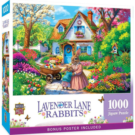 Lavender Lane Rabbits 1000 Piece Jigsaw Puzzle | Masterpieces - Jigsaw Puzzles - The Puzzle Center