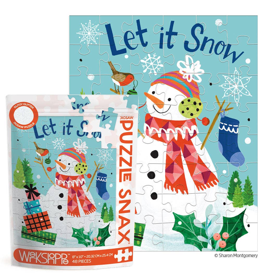 Let It Snow 48 Piece Puzzle Snax Mini Jigsaw Puzzle | WerkShoppe - Mini Jigsaw Puzzles - The Puzzle Center