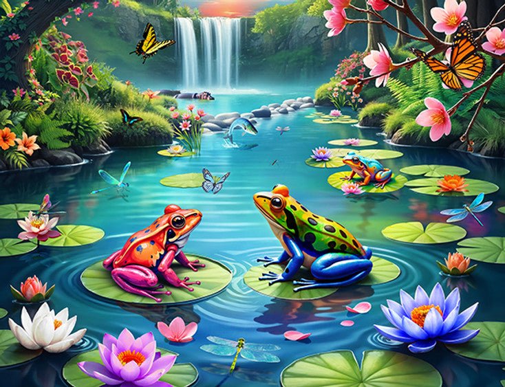 Lily Pond Paradise 1000 Piece Puzzle – The Puzzle Center