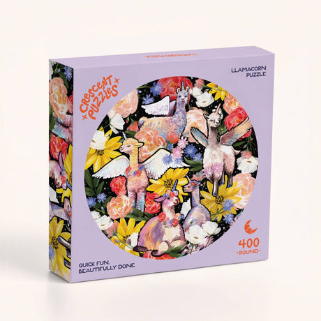 Llamacorn 400 Piece Round Jigsaw Puzzle | Crescent Puzzles - Jigsaw Puzzle - The Puzzle Center