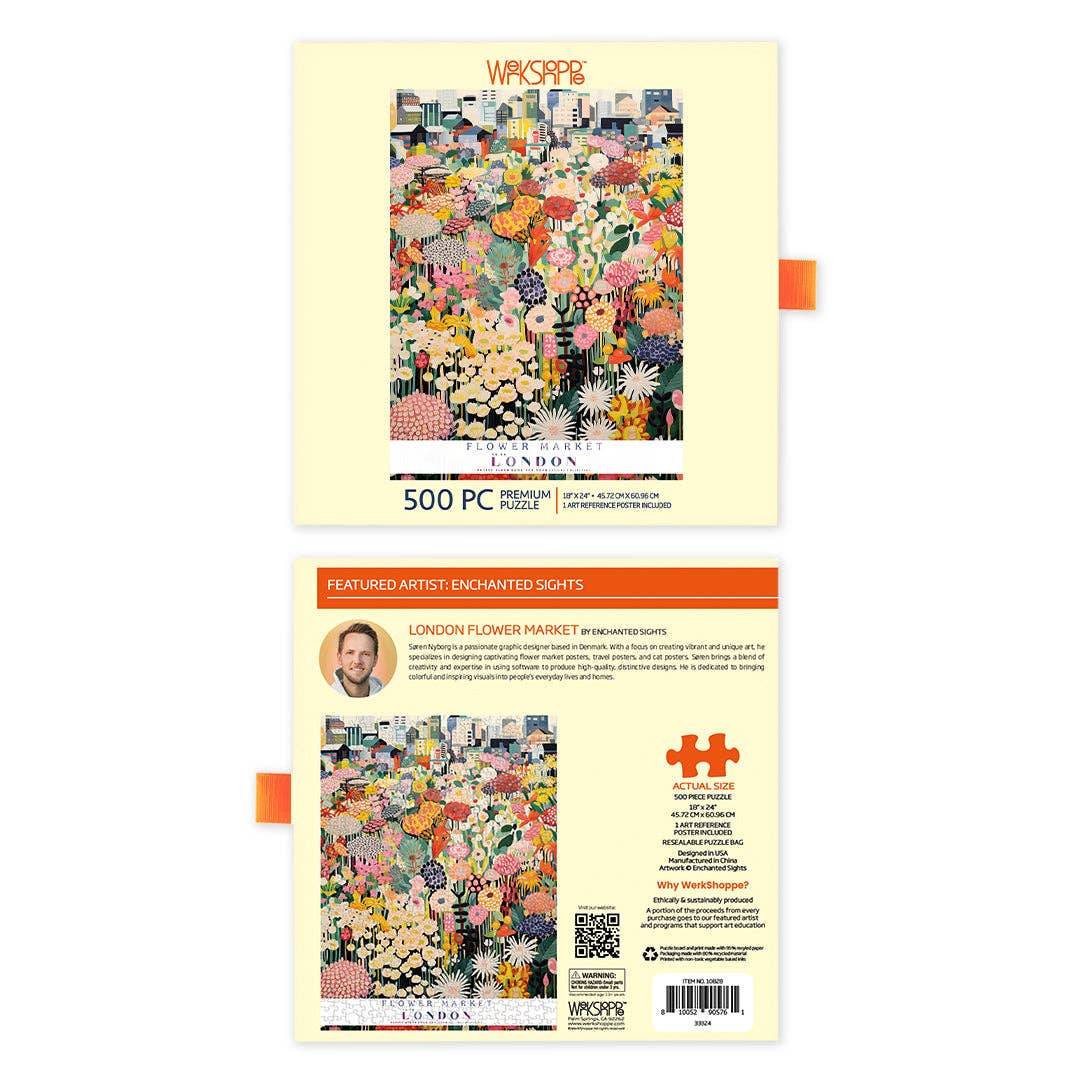 London Flower Market 500 Piece Jigsaw Puzzle | WerkShoppe - Jigsaw Puzzles - The Puzzle Center