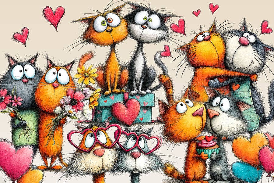 Lovable Cats 150 Piece Mini Jigsaw Puzzle | MicroPuzzles - Mini Jigsaw Puzzles - The Puzzle Center