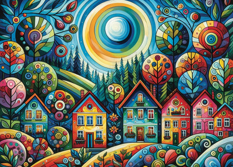 Lovely Colorful Village 1000 Piece Jigsaw Puzzle by JaCaRou Puzzles - Jigsaw Puzzles - The Puzzle Center