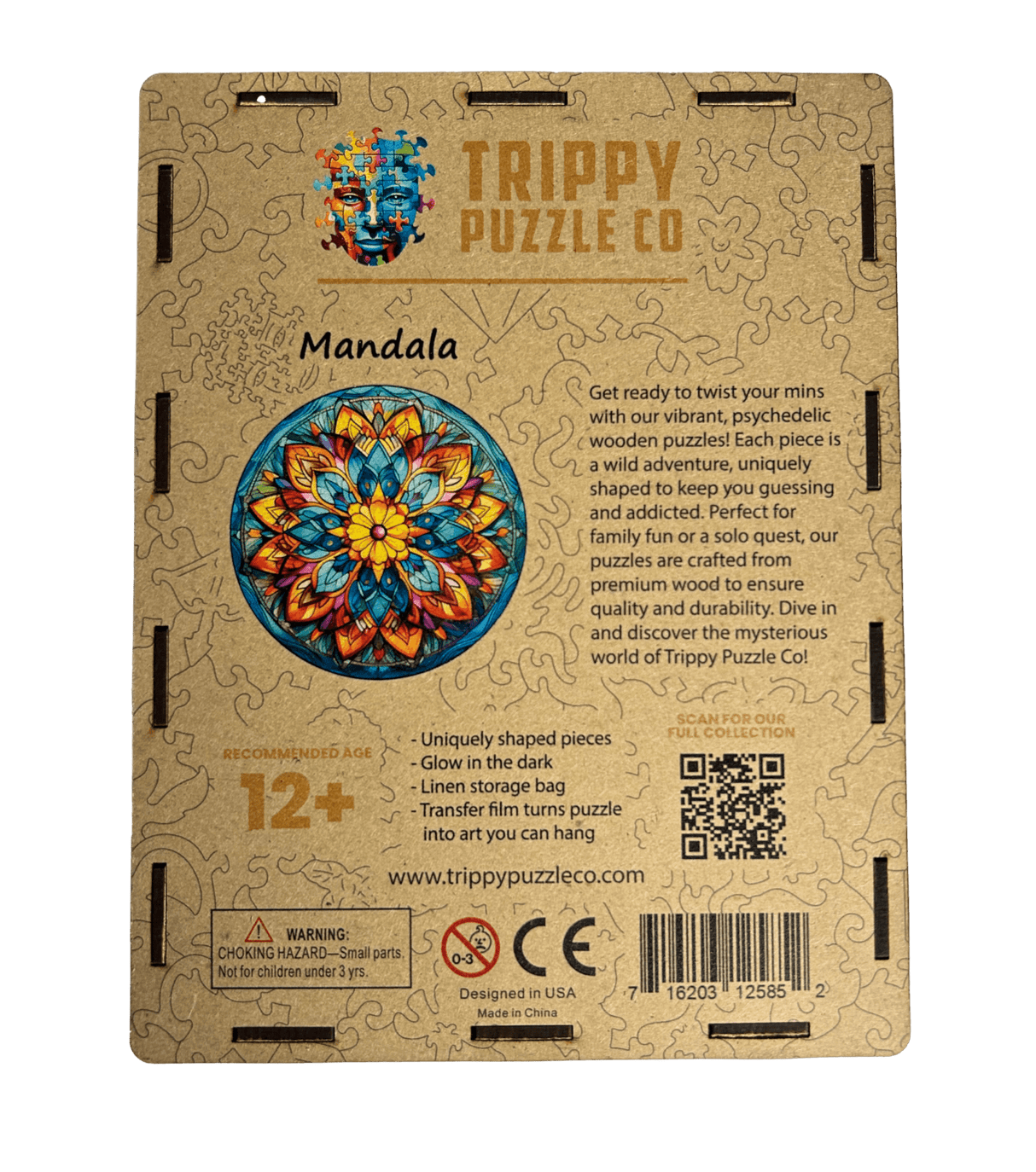 Mandala Shaped 300 Piece Wooden Jigsaw Puzzle | Trippy Puzzle Co - Jigsaw Puzzles - The Puzzle Center