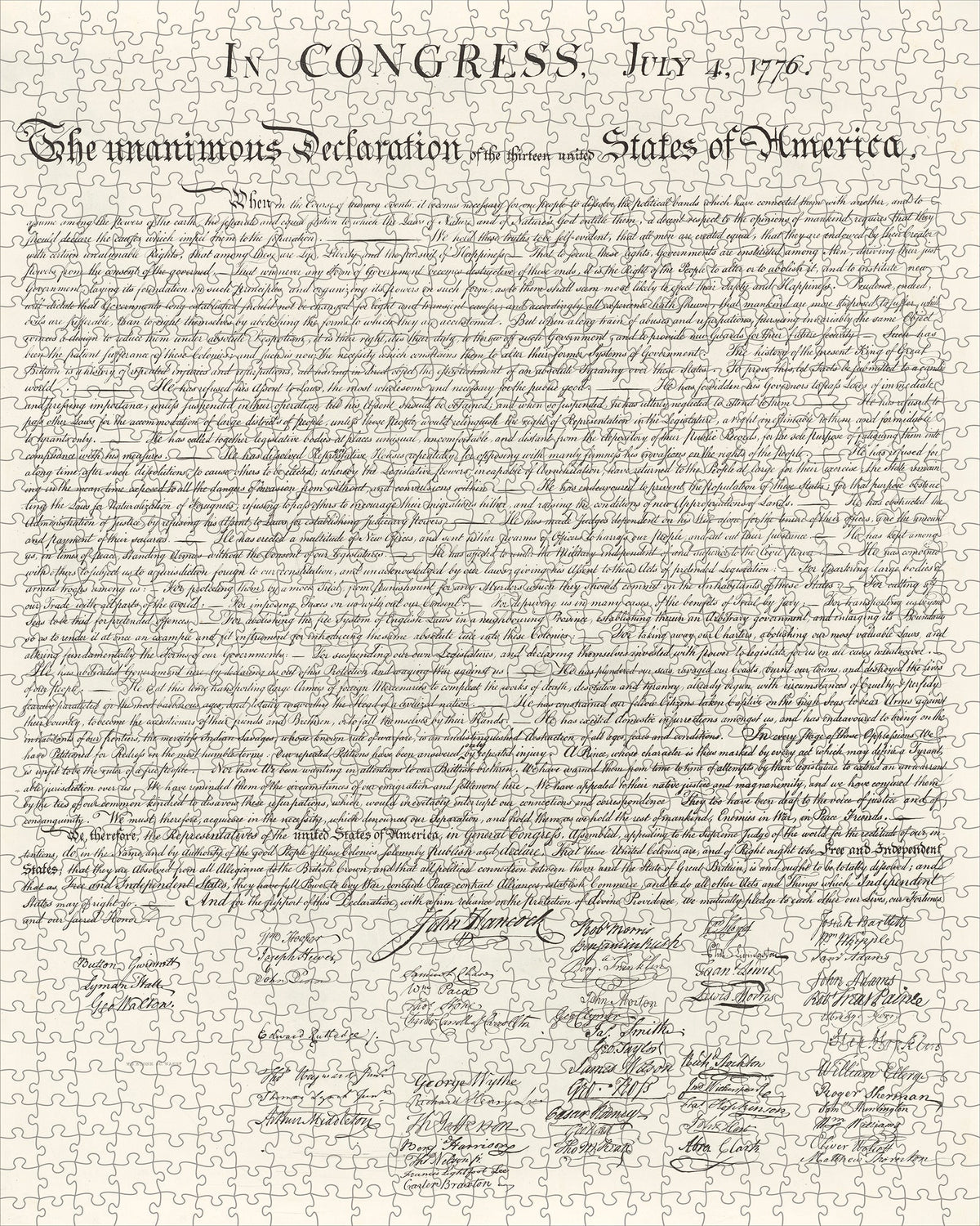 Map of DC and The Declaration of Independence 1000 Piece Jigsaw Puzzle | Pomegranate
